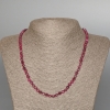 Ruby Natural Stone Necklace, Faceted Cube, Diameter 4mm+/-, Length 50cm+