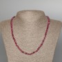 Ruby Natural Stone Necklace, Faceted Cube, Diameter 4mm+/-, Length 50cm+