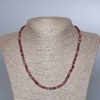 Ruby Natural Stone Necklace, Faceted Cube, Diameter 4mm+/-, Length 48cm+
