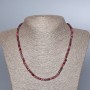 Ruby Natural Stone Necklace, Faceted Cube, Diameter 4mm+/-, Length 48cm+