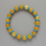 "Ukraine" Citrine Bracelet, Smooth Bead, Diameter 8.5mm+/-, Length 18cm+/- (stretch), with Polymer Clay Inserts