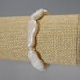 Baroque Pearl Bracelet with "Petrol" Tint, Diameter 10x26mm+/-, Length 18cm+/- (stretch)