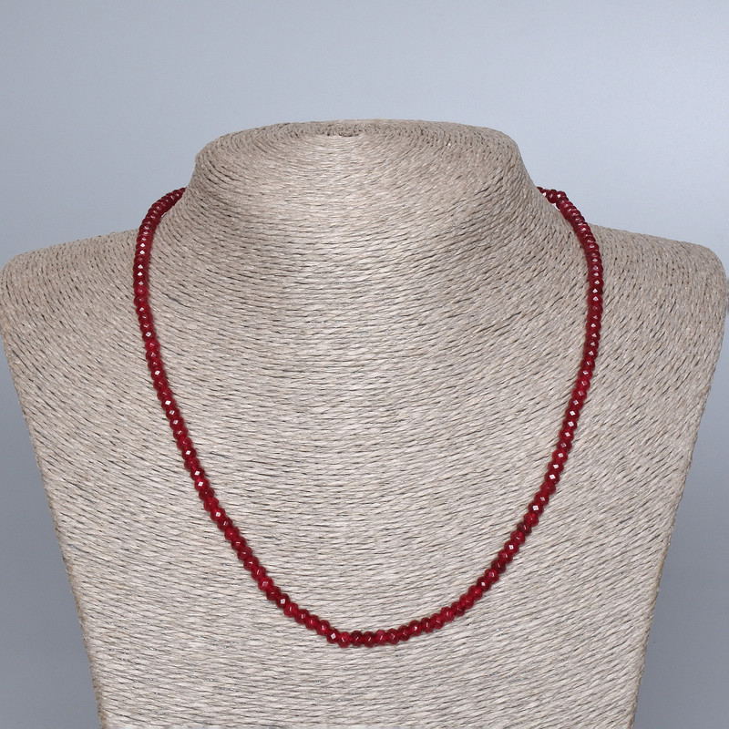 Tourmaline (Synthetic) Necklace, Faceted Rondelle, Diameter 4x3mm+/-, Length 47cm+