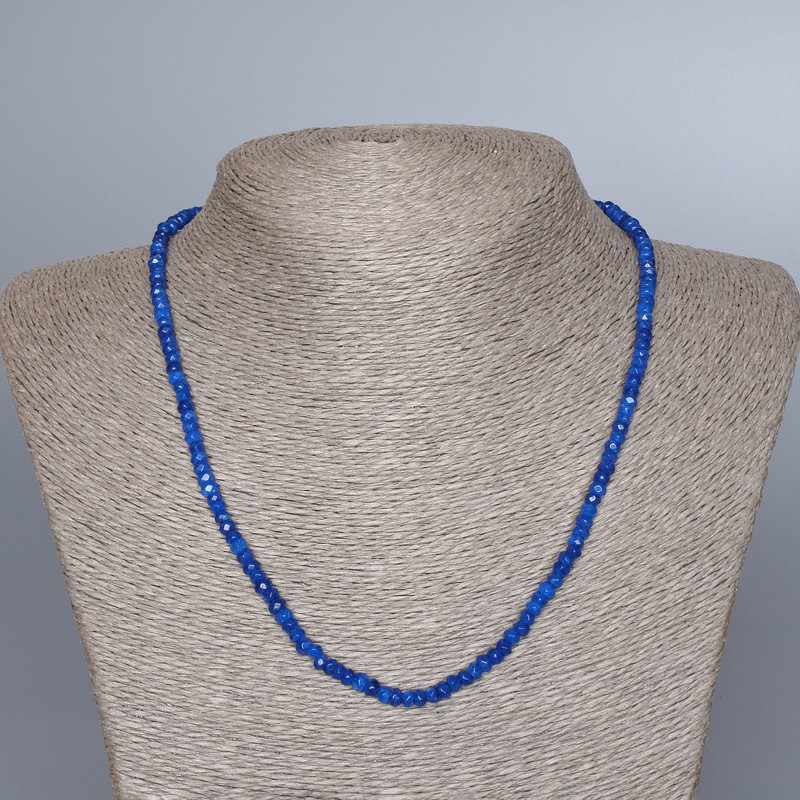 Apatite (Synthetic) Necklace, Faceted Rondelle, Diameter 4x2.5mm+/-, Length 48cm+