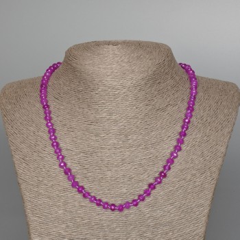 Amethyst (Synthetic) Necklace, Faceted Rondelle, Diameter 6x4mm+/-, Length 49cm+