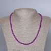 Amethyst (Synthetic) Necklace, Faceted Rondelle, Diameter 4.5x2.5mm+/-, Length 48cm+