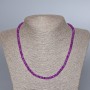 Amethyst (Synthetic) Necklace, Faceted Rondelle, Diameter 4.5x2.5mm+/-, Length 48cm+