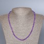 Amethyst (Synthetic) Necklace, Faceted Rondelle, Diameter 4x2.5mm+/-, Length 48cm+