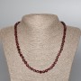 Tourmaline Rubellite Necklace, Natural Stone Faceted Cube, Diameter 5mm+/-, Length 50cm+