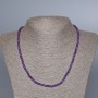 Amethyst Necklace, Natural Stone Smooth Bead, Diameter 4mm+/-, Length 48cm+