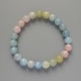 Morganite Bracelet, Natural Stone Smooth Bead, Diameter 8.5mm+/-, Length 18cm+/- (stretch)