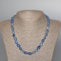 Blue Aventurine Necklace, natural stone, tumbled nugget, diameter 8x12mm +/-, length 48cm +
