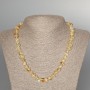 Citrine Necklace, natural stone, tumbled nugget, diameter 8x5mm +/-, length 49cm +