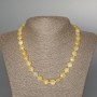 Citrine Necklace, natural stone, faceted coin, diameter 10x6.5mm +/-, length 48cm +