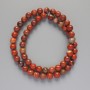 Red Jasper Beads, natural stone, smooth round, diameter 6mm +/-, length 38cm +/- on a strand