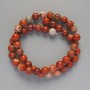 Red Jasper Beads, natural stone, smooth round, diameter 8mm +/-, length 39cm +/- on a strand