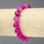 Raspberry Agate Bracelet, Natural Stone Faceted Bead, Diameter 10mm+/-, Length 18cm+/- (stretch)