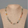 Assorted Natural Stone Necklace, Faceted Cube, Diameter 7mm+-, Length 49cm+