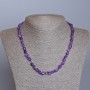 Amethyst Necklace, natural stone, tumbled beads, diameter 7x9mm+/-, length 47cm+