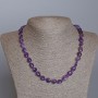 Amethyst Necklace, natural stone tumbled, diameter 9x10mm+-, length 47cm+