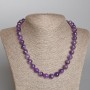 Amethyst Necklace, natural stone smooth round bead, diameter 10mm+-, length 48cm+