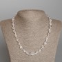 Rock Crystal Necklace, tumbled beads, diameter 9x12mm+/-, length 48cm+