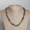 Zoisite Necklace, natural stone, faceted round beads, diameter 10mm+/-, length 48cm+