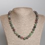 Zoisite Necklace, natural stone, faceted round beads, diameter 10mm+/-, length 48cm+