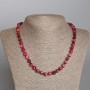 Raspberry Cat's Eye Necklace, Natural Stone Faceted Cube, diameter 7x7mm+-, length 48cm+