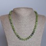 Canadian Jadeite Necklace, Natural Stone Faceted Rondelle, diameter 8x6mm+-, length 48cm+