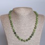 Canadian Jadeite Necklace, Natural Stone Faceted Bead, diameter 8.5mm+-, length 50cm+