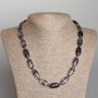 Fluorite Natural Stone Necklace, Oval, Diameter 10x20mm+-, Length 50cm+