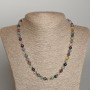 Fluorite Natural Stone Necklace, Smooth Bead, Diameter 6.5mm+-, Length 49cm+