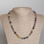Fluorite Natural Stone Necklace, Smooth Bead, Diameter 8mm+-, Length 49cm+