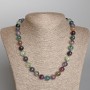 Fluorite Natural Stone Necklace, Smooth Bead, Diameter 10mm+-, Length 50cm+