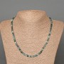 Apatite Necklace, natural stone faceted cube, diameter 4mm+/-, length 48cm+