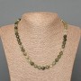 Rutilated Quartz Necklace, Natural Stone Faceted Cube, Diameter 7mm+/-, Length 50cm+