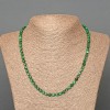 Malachite Necklace, natural stone faceted cube, diameter 4.5mm+/-, length 50cm+