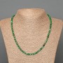 Malachite Necklace, natural stone faceted cube, diameter 4.5mm+/-, length 50cm+