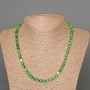 Chrysoprase Necklace, Natural Stone Faceted Cube, Diameter 5.5mm+/-, Length 51cm+