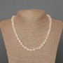 Rock Crystal Necklace, Natural Stone Faceted Cube, Diameter 7mm+/-, Length 46cm+