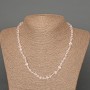 Rock Crystal Necklace, Natural Stone Faceted Cube, Diameter 5mm+/-, Length 47cm+