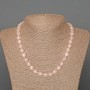 Rose Quartz Necklace, Natural Stone Faceted Coin Beads, Diameter 8x5.5mm+/-, Length 46cm+