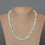 Necklace Aquamarine Natural Stone Faceted Cube, diameter 7mm+-, length 50cm+