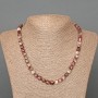 Tourmaline Natural Stone Faceted Cube Necklace, diameter 7mm+/-, length 49cm+