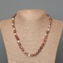 Tourmaline Natural Stone Faceted Cube Necklace, diameter 7mm+/-, length 49cm+