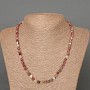 Tourmaline Necklace, natural stone faceted cube, diameter 5mm+/-, length 49cm+