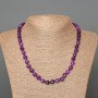 Necklace Amethyst Natural Stone Faceted Cube, diameter 7mm+-, length 50cm+