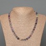 Clearance! Necklace Fluorite Natural Stone Faceted Cube, diameter 7mm+-, length 50cm+