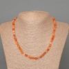 Necklace Carnelian Natural Stone Faceted Cube, diameter 5mm+-, length 47cm+